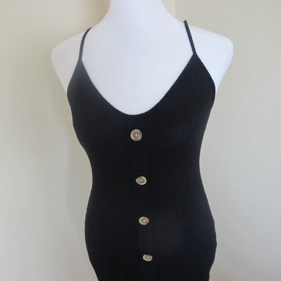 Women's Express Sleeveless Black Buttoned Tank Dress Size XS EUC - Picture 2 of 6